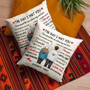The Day I Met You - Gift For Couples, Personalized Pillow (Insert Included).