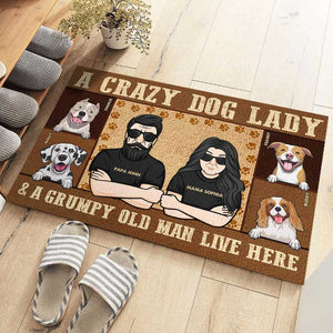 Une folle aux chiens - Tapis décoratif personnalisé - Cadeau pour les amoureux des animaux