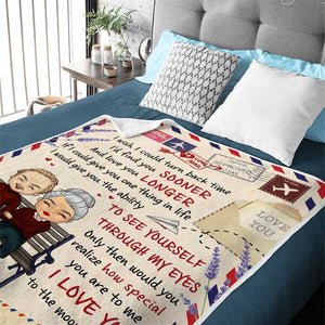I Love You To The Moon And Back - Gift For Couples, Personalized Blanket.
