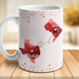 L'amour entre mère et fille ne connaît pas de distance - Cadeau pour maman - Mug personnalisé
