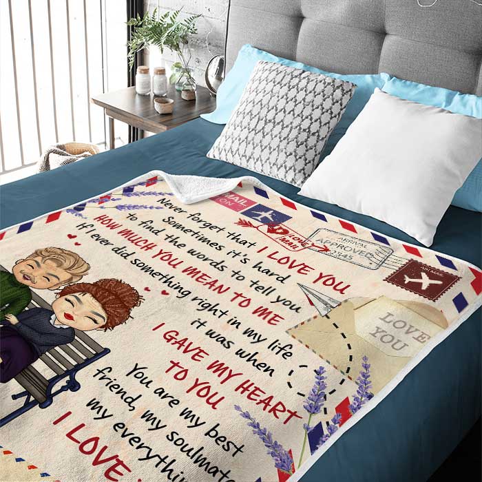 I Gave My Heart To You - Gift For Couples, Personalized Blanket.