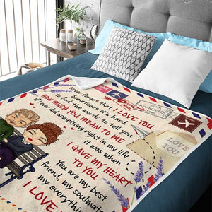 I Gave My Heart To You - Gift For Couples, Personalized Blanket.