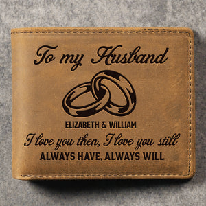 Je t'aime toujours - Portefeuille à deux volets personnalisé - Cadeau pour couple, mari et femme