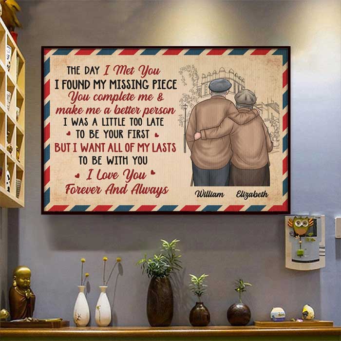 I Want All Of My Lasts To Be With You. I Love You, Forever & Always - Gift For Couples, Personalized Horizontal Poster.