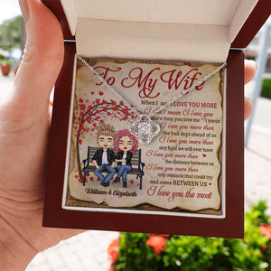I Love You The Most - Gift For Couples, Personalized Love Knot Necklace.