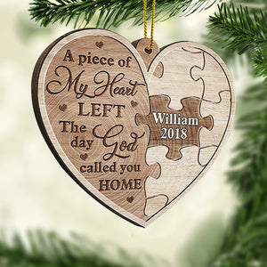 A Piece Of My Heart Left - Personalized Shaped Ornament.
