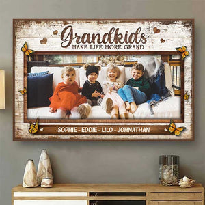 Grandkids Make Life More Grand - Personalized Horizontal Poster.