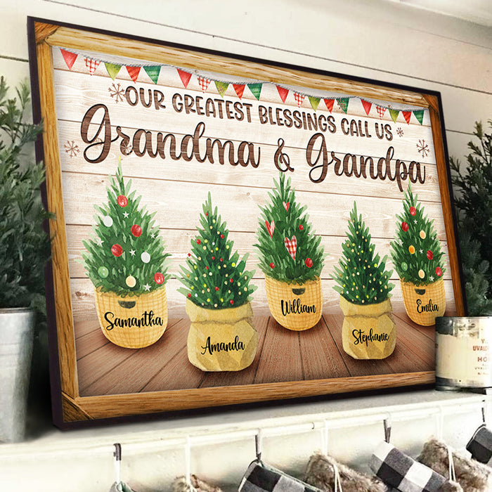 Grandkids - The Greatest Joy Of All - Personalized Horizontal Poster.