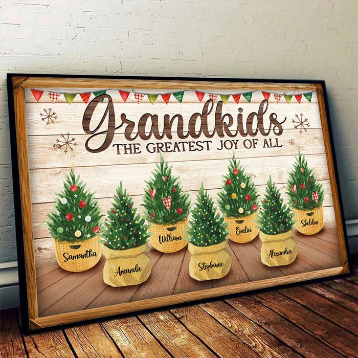 Grandkids - The Greatest Joy Of All - Personalized Horizontal Poster.