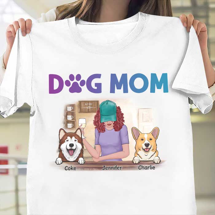 Dog Mom - Gift For Dog Lovers - Personalized Unisex T-Shirt.
