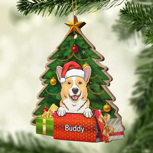Under The Christmas Tree - Personalized Shaped Ornament.