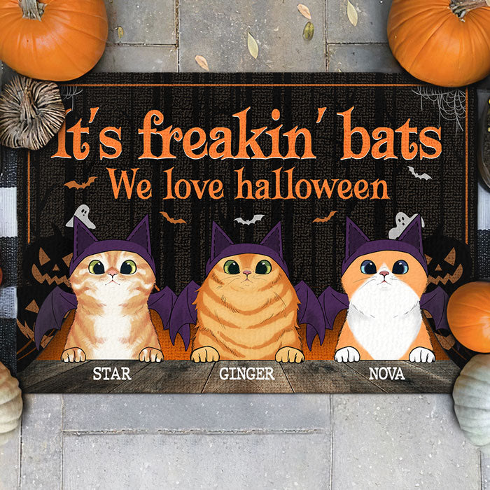 C'est des chauves-souris qu'on adore Halloween - Tapis décoratif personnalisé - Cadeau pour les amoureux des animaux, cadeau d'Halloween