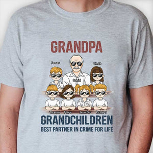 Grand-père et petits-enfants, meilleurs partenaires pour la vie - T-shirt unisexe personnalisé, sweat à capuche, sweat-shirt - Cadeau pour grand-père et grands-parents