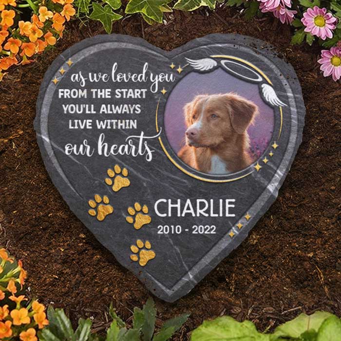 Comme nous t'avons aimé dès le début - Pierre commémorative personnalisée, pierre tombale pour animaux de compagnie - Télécharger une image, cadeau commémoratif, cadeau de condoléances