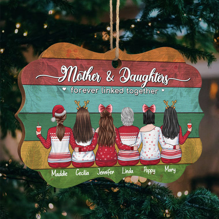 Mère et filles unies pour toujours - Décoration de Noël en bois personnalisée en forme de Benelux - Cadeau pour la famille, cadeau de Noël