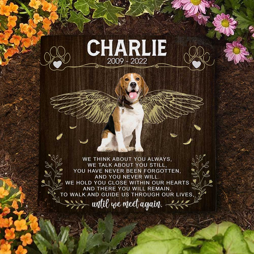 Nous pensons toujours à toi - Pierre commémorative personnalisée, pierre tombale pour animaux de compagnie - Télécharger une image, cadeau commémoratif, cadeau de condoléances