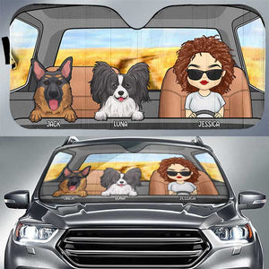 Moi et mes chiens adorés - Pare-soleil de voiture personnalisé - Cadeau pour les amoureux des animaux