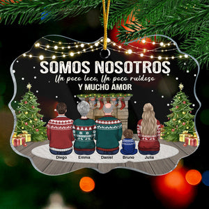 Somos Nosotros Un Poco Loco, Un Poco Ruidoso Y Mucho Amor - Ornement de Noël en acrylique personnalisé en forme de Benelux - Cadeau pour la famille, Cadeau de Noël