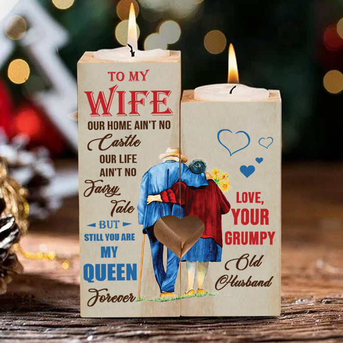De la part de votre vieux mari grincheux - Bougeoir pour couple - Cadeau de Noël pour femme
