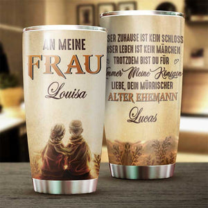 An Meine Frau - Du Bist Meine Königin Für Immer - Cadeau pour les couples, mari femme - Gobelet personnalisé allemand 