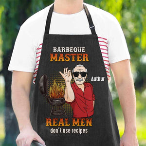 Les vrais hommes n'utilisent pas de recettes - Tablier personnalisé - Cadeau pour papa