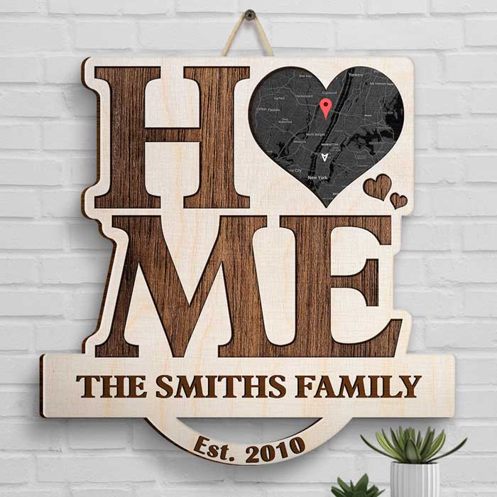 Sweet Home - Panneau en bois personnalisé - Cadeau pour la famille
