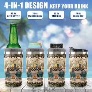 Camping Partners For Life - Personalized Can Cooler - Gift For Couples, Gift For Camping Lovers