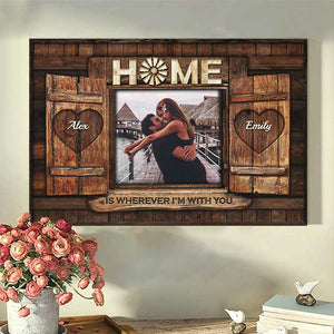 La maison est là où je suis avec toi - Télécharger une image, cadeau pour couple, mari et femme - Affiche horizontale personnalisée