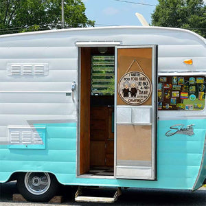 Baby Let's Go Camping At 80 - Personalized Door Sign.