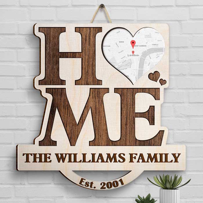 Sweet Home - Panneau en bois personnalisé - Cadeau pour la famille