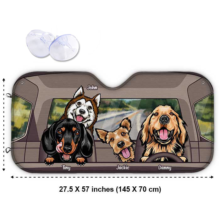 Cool Dogs - Pare-soleil de voiture personnalisé - Cadeau pour les amoureux des animaux