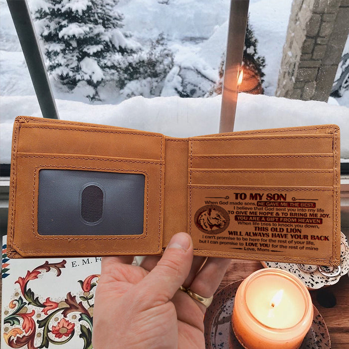 À mon fils, quand Dieu a créé des fils, il m'a donné le meilleur - Portefeuille à deux volets - À mon fils, cadeau pour fils, cadeau de papa et maman pour fils, cadeau d'anniversaire pour fils, cadeau de Noël