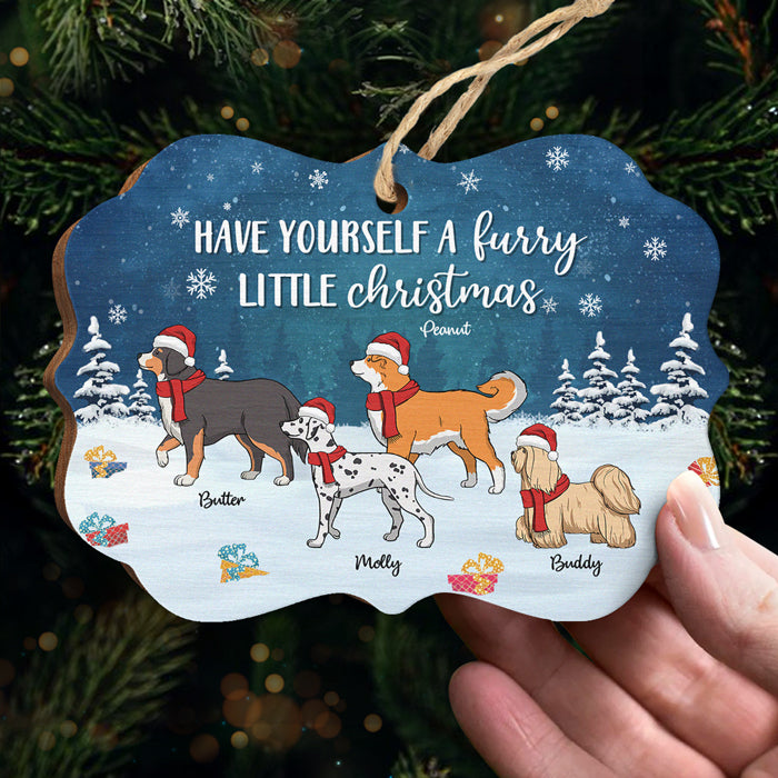 Furry Little Christmas - Dog Personalized Custom Ornament - Wood Benelux Shaped - Christmas Gift For Pet Owners, Pet Lovers