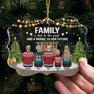 Famille où l'amour ne finit jamais - Décoration familiale personnalisée - Forme Benelux en acrylique - Cadeau de Noël pour les membres de la famille