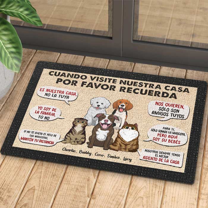Cuando Visites Mi/Nuestra Casa Por Favor Recuerda - Personalized Decorative Mat Spanish.