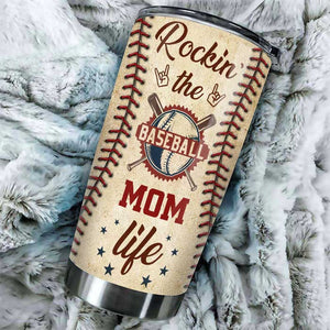 Rockin' The Baseball Mom Life - Gift For Mom, Personalized Tumbler