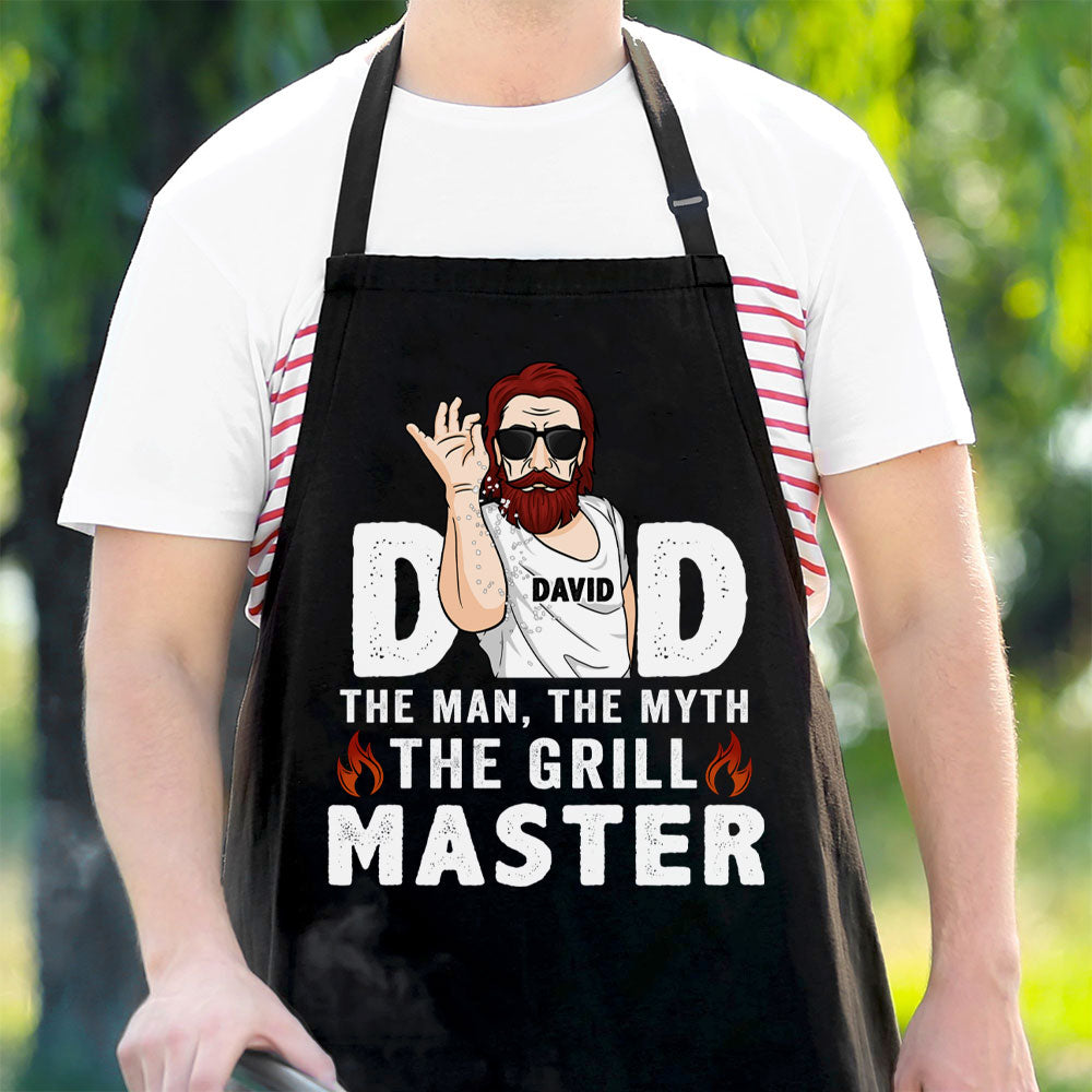 Papa l'homme, le mythe, le maître du gril - Cadeau pour papa, cadeau pour grand-père - Tablier personnalisé