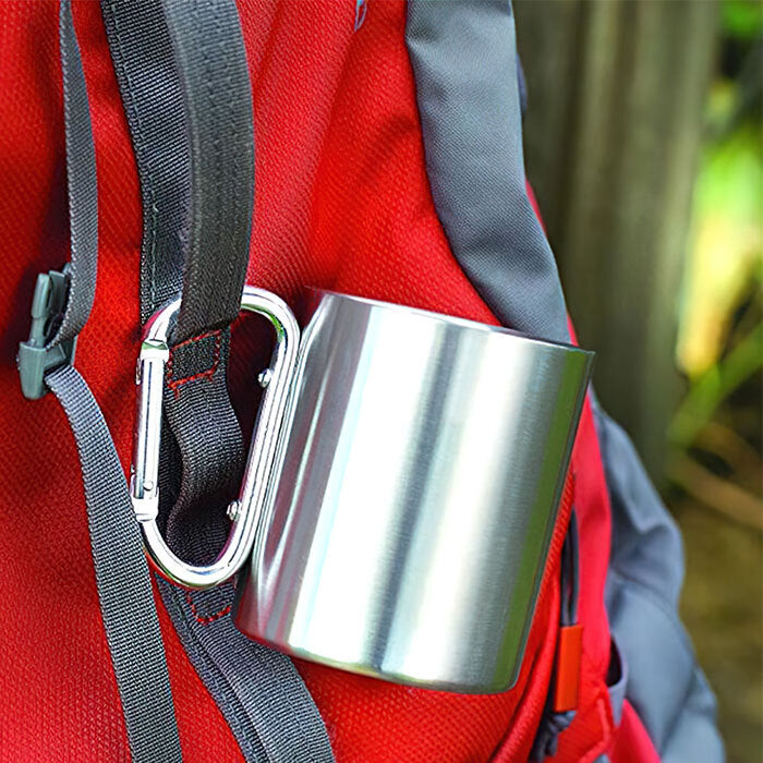 Aventures ensemble depuis – Mug de camping personnalisé avec mousqueton – Cadeau pour les amateurs de camping