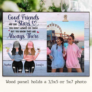 Les bons amis sont comme des étoiles - Cadeau pour meilleure amie - Cadre photo personnalisé