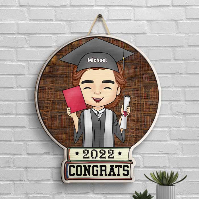 Félicitations pour votre diplôme - Panneau en bois personnalisé - Cadeau de remise de diplôme