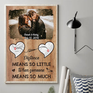 La distance est si peu importante - Affiche verticale personnalisée - Télécharger une image, cadeau pour couple, mari et femme