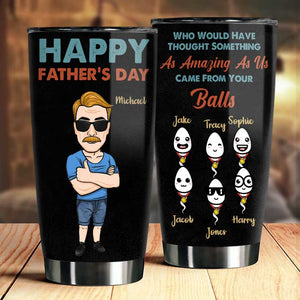 Je viens de tes boules - Gobelet personnalisé - Cadeau pour papa, cadeau pour la fête des pères