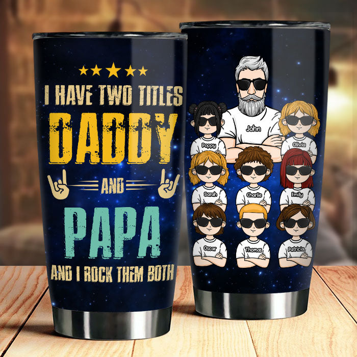Papa et moi, je les berce tous les deux - Gobelet personnalisé - Cadeau pour papa, cadeau pour grand-père