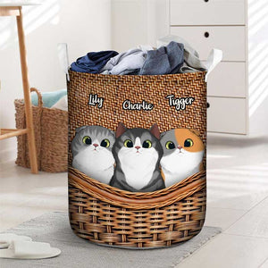 Life Is Better With Cute Cats - Personalized Laundry Basket.
