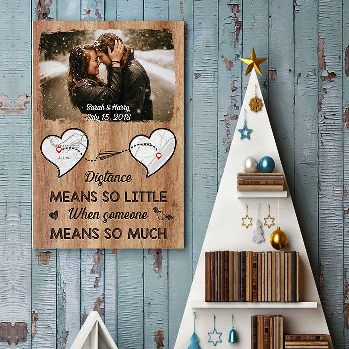 La distance est si peu importante - Affiche verticale personnalisée - Télécharger une image, cadeau pour couple, mari et femme
