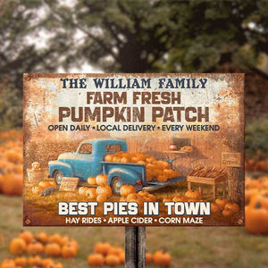 Farm Fresh - Pumpkin Patch - Best Pies In Town - Personalized Metal Sign, Halloween Ideas..