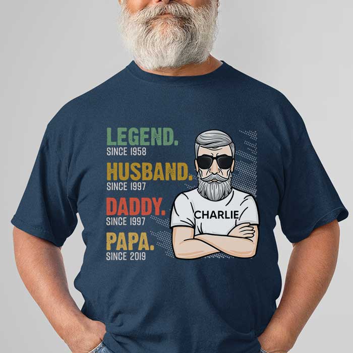 Legend Husband Daddy Papa - Gift for Dads - Personalized Unisex T-Shirt.