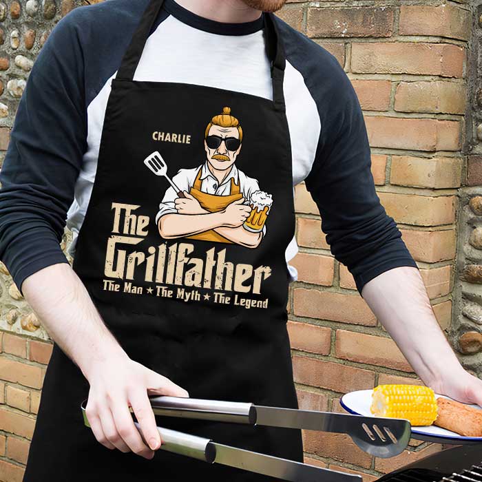 The Grillfather - Gift For Dad - Personalized Apron.
