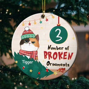 Number Of Broken Ornaments - Personalized Round Ornament.