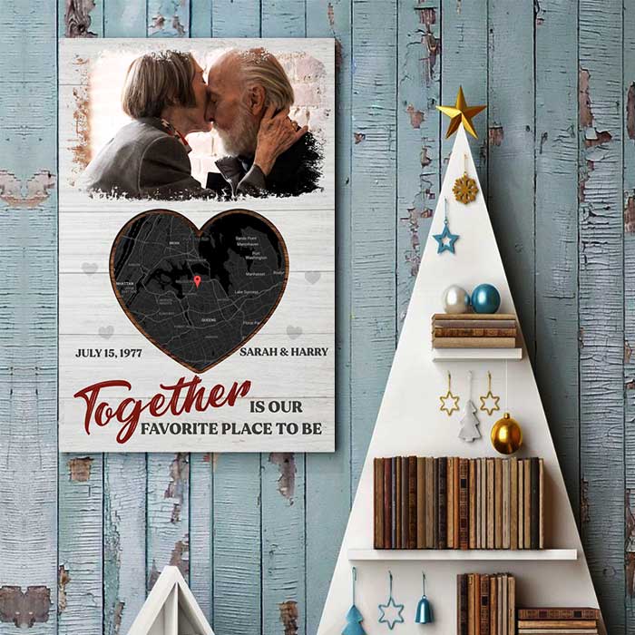 Ensemble, c'est notre endroit préféré - Affiche verticale personnalisée - Télécharger une image, cadeau pour couple, mari et femme